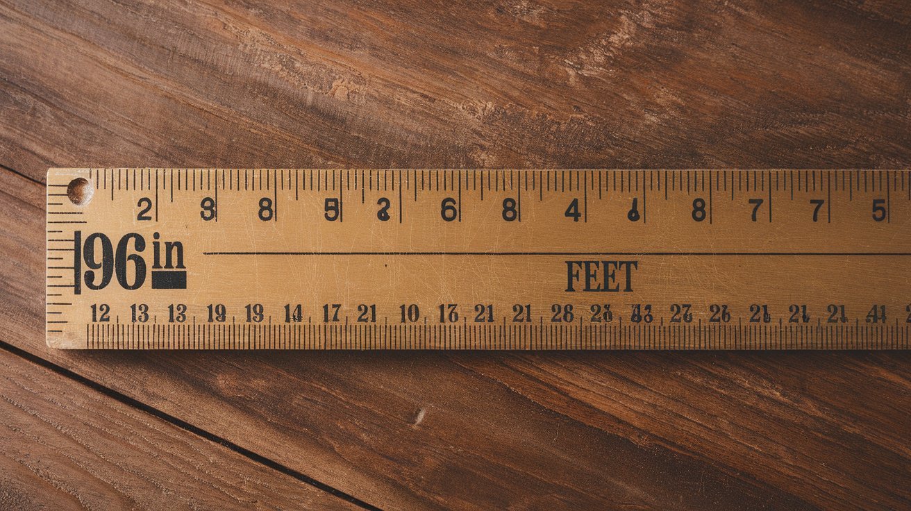 96 inches in feet
